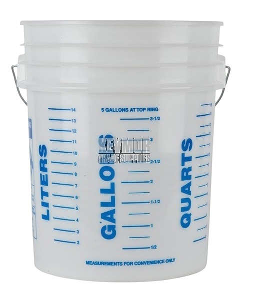 Empty 6 Gal Food Grade HDPE Gallon Marking Liter Bucket Wine Barrel W/Lid and Easy- carry handle from PackX