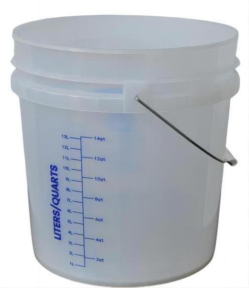 Empty 6 Gal Food Grade HDPE Gallon Marking Liter Bucket Wine Barrel W/Lid and Easy- carry handle from PackX