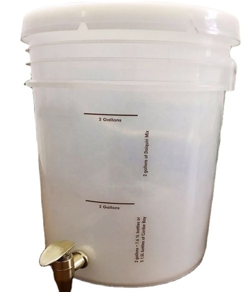 Clear 5 Gallon Bucket Food Grade HDPE Wine Barrel W/Lid and Easy- carry handle  Brand Logo Printed from SDPAC