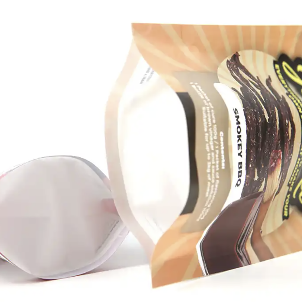 Custom Print Stand Up Bag Transparent Back Seal Pouch Clear Plastic food packaging bags