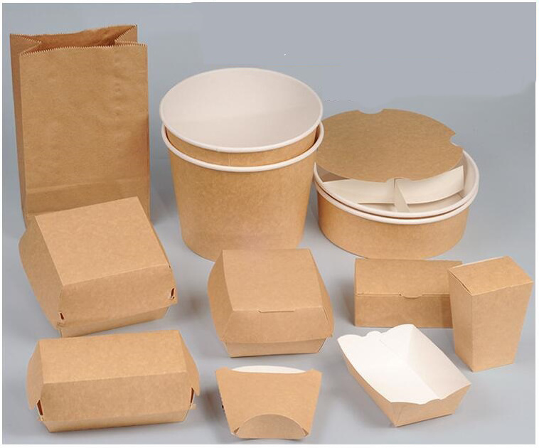 custom LOGO Recyclable Kraft paper hamburger packaging box cheap burger box