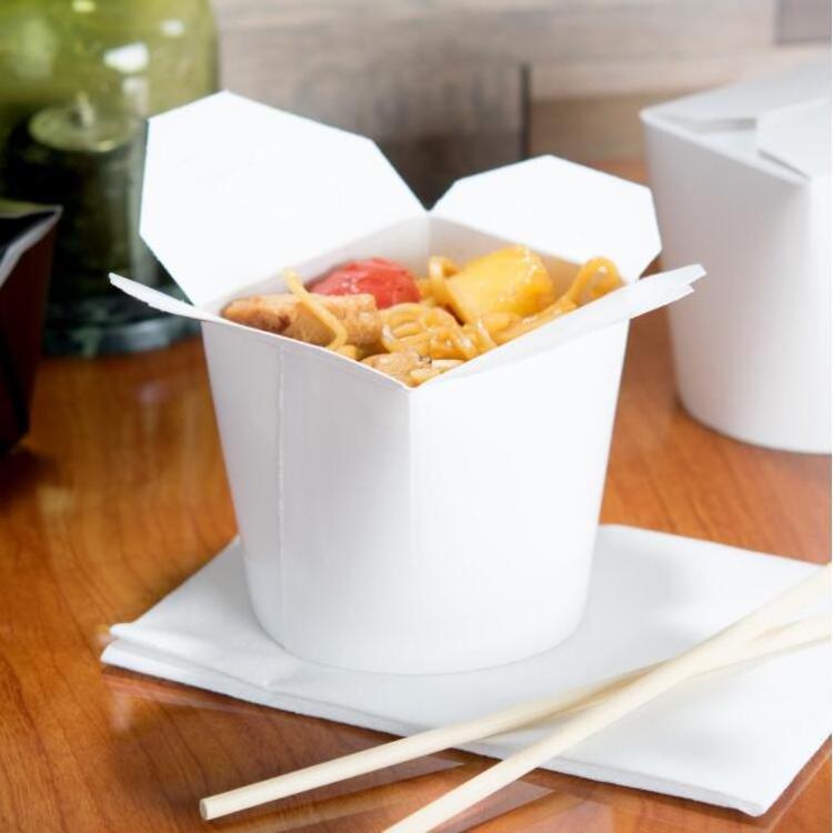 16oz White Paper Noodle Box Salad Pasta Wok disposable  shawarma doner boxes 710 ml doner box with logo