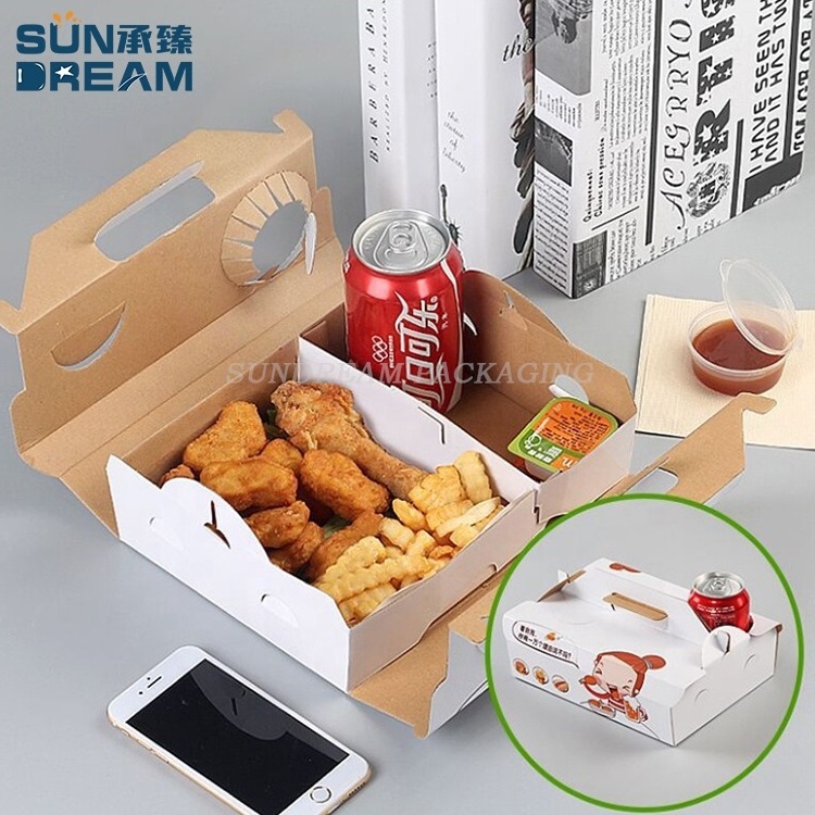 Fried Chicken Packing Chicken Chop  Roast Box Food Disposable Takeaway Packaging Hand-held Box