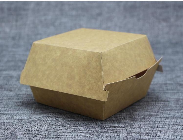 custom logo hot dog Coated carton corrugated carton hamburger takeout food packing Kraft paper box