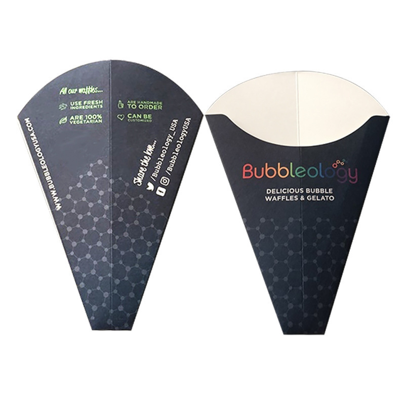 custom bubble egg waffle paper packaging High quality disposable hot food grade paperboard Ice cream packaging