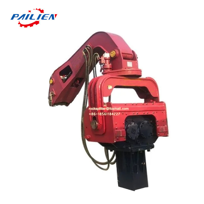 Construction machinery excavator mounted hydraulic hammer vibratory sheet pile driver for square pile driving