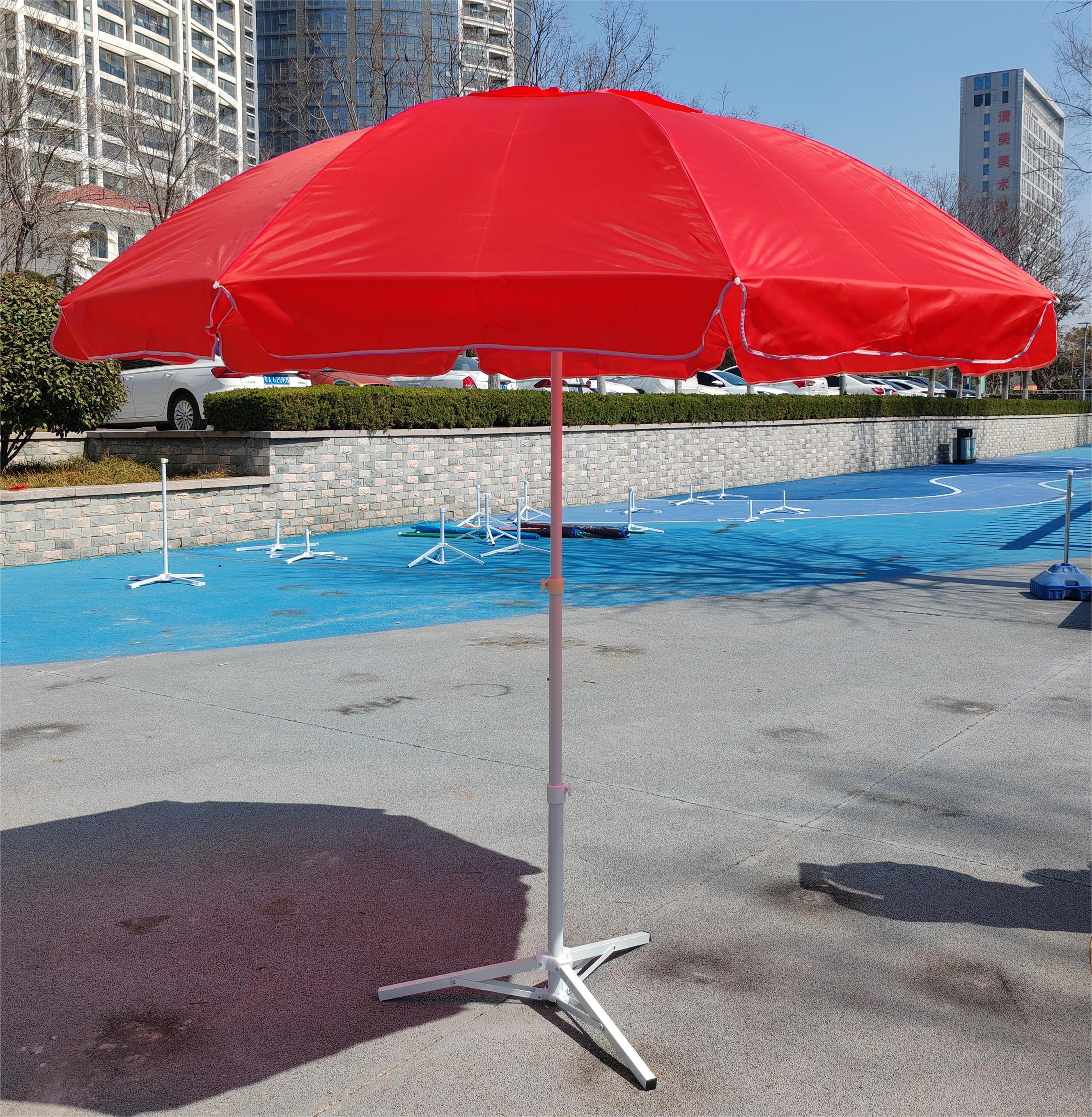 Wholesale Outdoor Promotional 1.5M 2M 3M Sun Umbrella With Base Portable Folding Custom Logo Printing Beach Umbrella