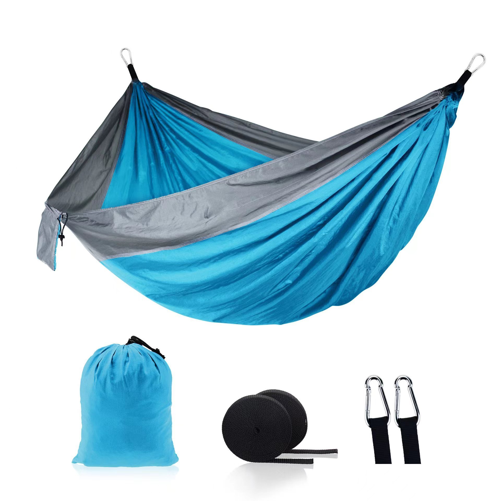 Double Hammock Camping  Outdoor Camping Nylon 210T Hammock with Tree Straps for double person