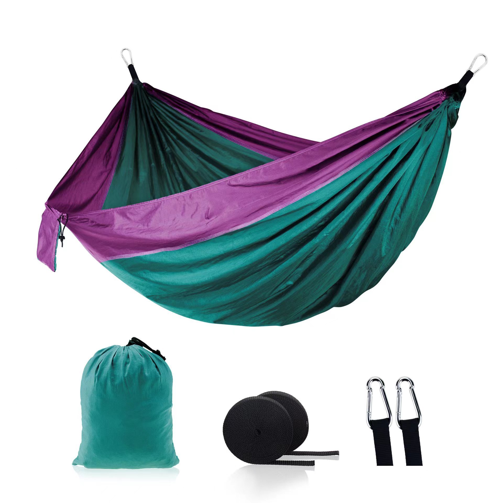 Double Hammock Camping  Outdoor Camping Nylon 210T Hammock with Tree Straps for double person