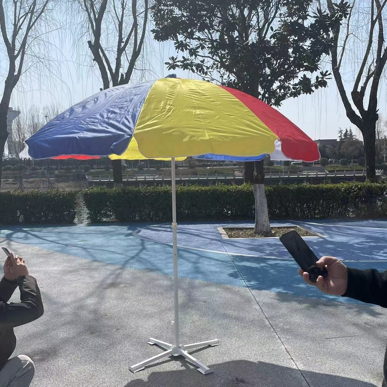 High Quality Camp Chair With Umbrella Custom Print Shade Double Layer Umbrella Garden Outdoor