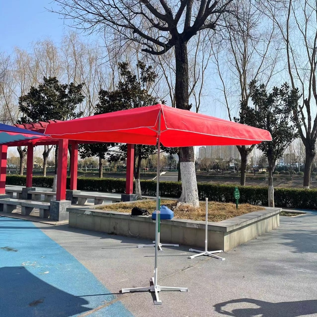 High Quality Camp Chair With Umbrella Custom Print Shade Double Layer Umbrella Garden Outdoor