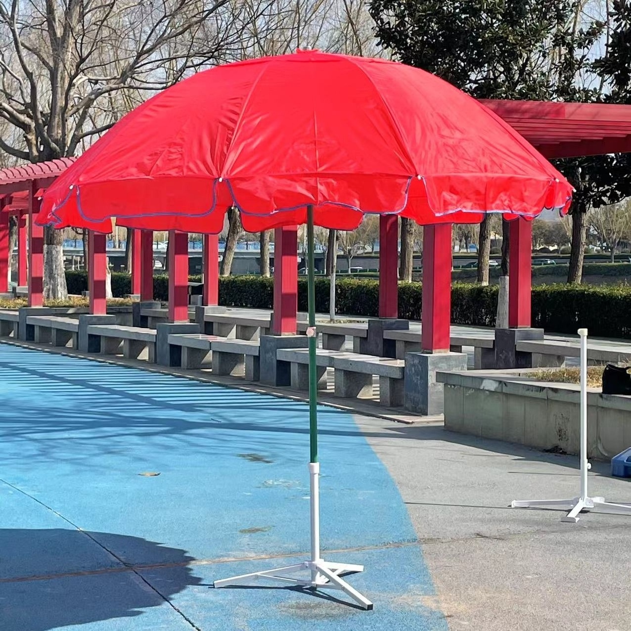 High Quality Camp Chair With Umbrella Custom Print Shade Double Layer Umbrella Garden Outdoor