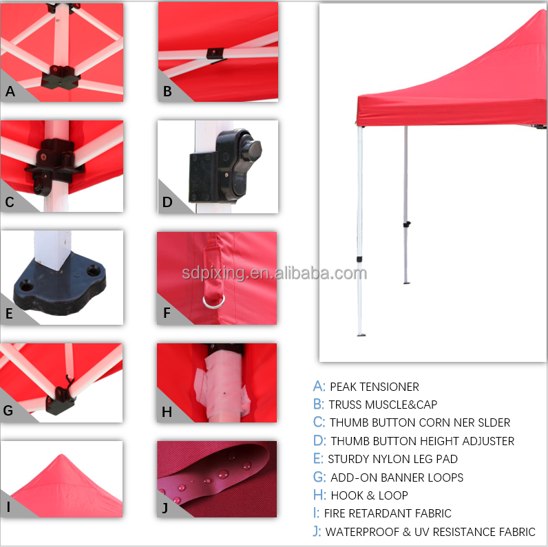 Commercial Pop Up Canopy Premium Steel Frame Heavy Duty Canopy Tent 10x10 For Trade Show Tent Party Outdoor Event