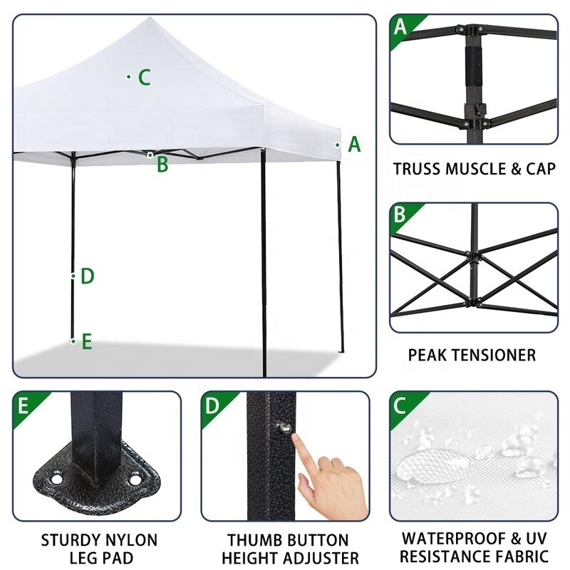 Waterproof 10x10 Custom Pop Up Canopy Tent Hexagon Folding Tent Toldos 3x3 Carpa Plegable Vendor Trade Show Tent