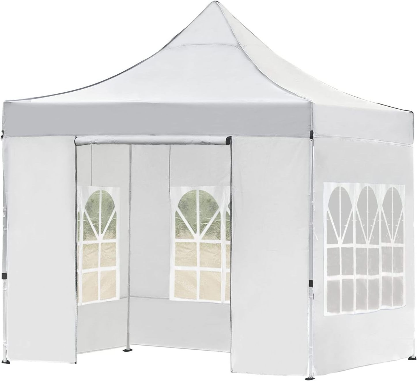 aluminum canopy tent 10x 10 sidewalls Sun Shade Shelter with 4 Sidewalls 1 Door & 9 Window