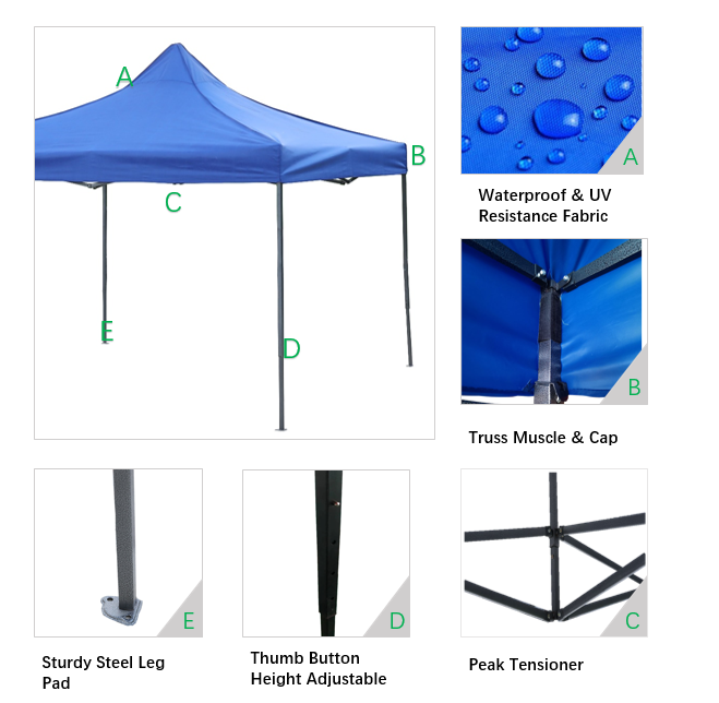 Comercio Al Por Mayor  Carpa Toldo Plegable 3X3 Azul Carpas Plegable 2X2 Barnum 3X3 Toldos De Acero Plegable