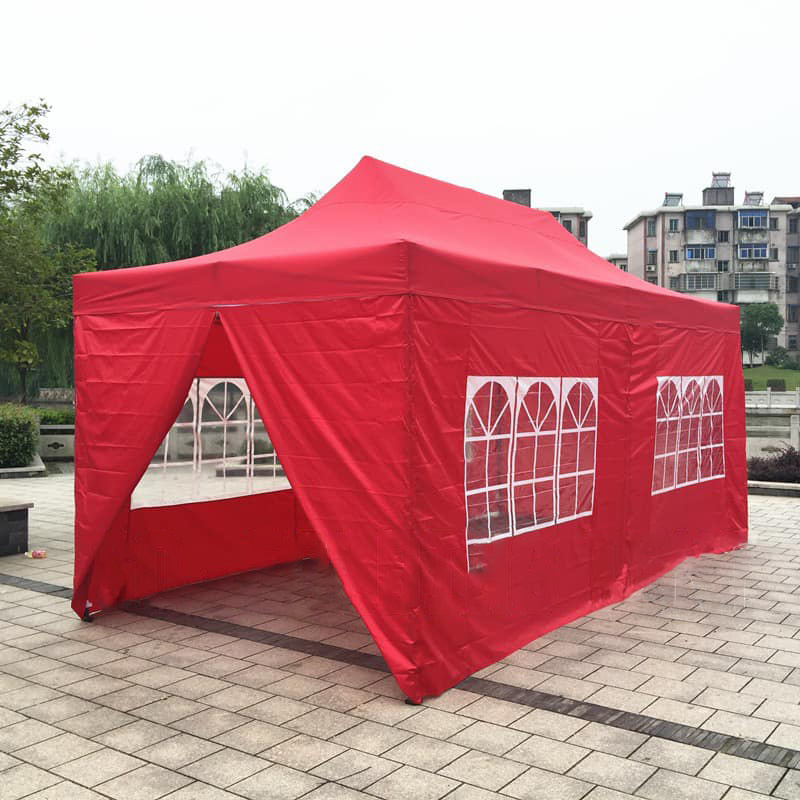 Home Outdoor Party Garden Pop Up Canopy Trade Show Tent 10x10 Canopy Tent With Church Window Sidewalls