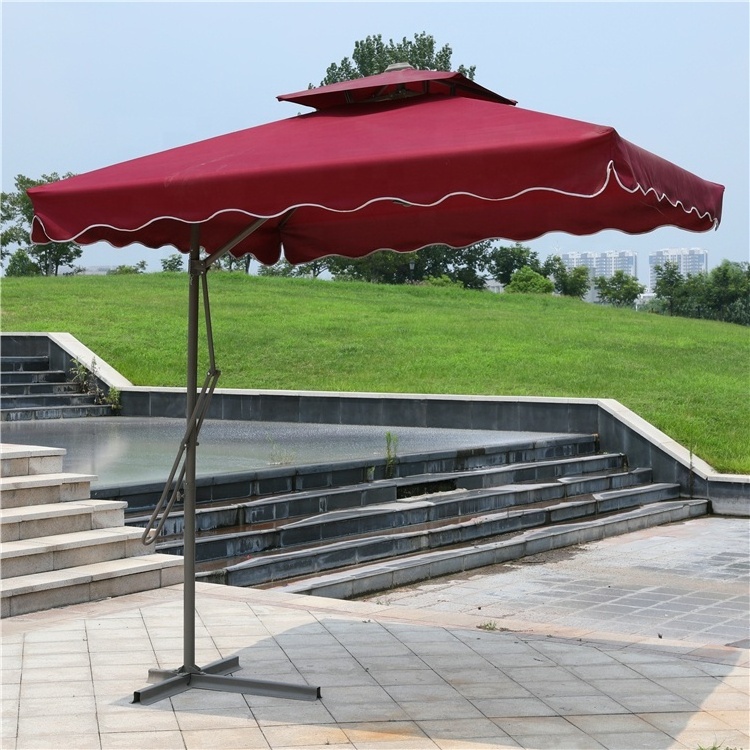 2.2M 2.5M  Big Square Cantilever Outdoor Leisure Cafe Garden Patio Sunshade Umbrella