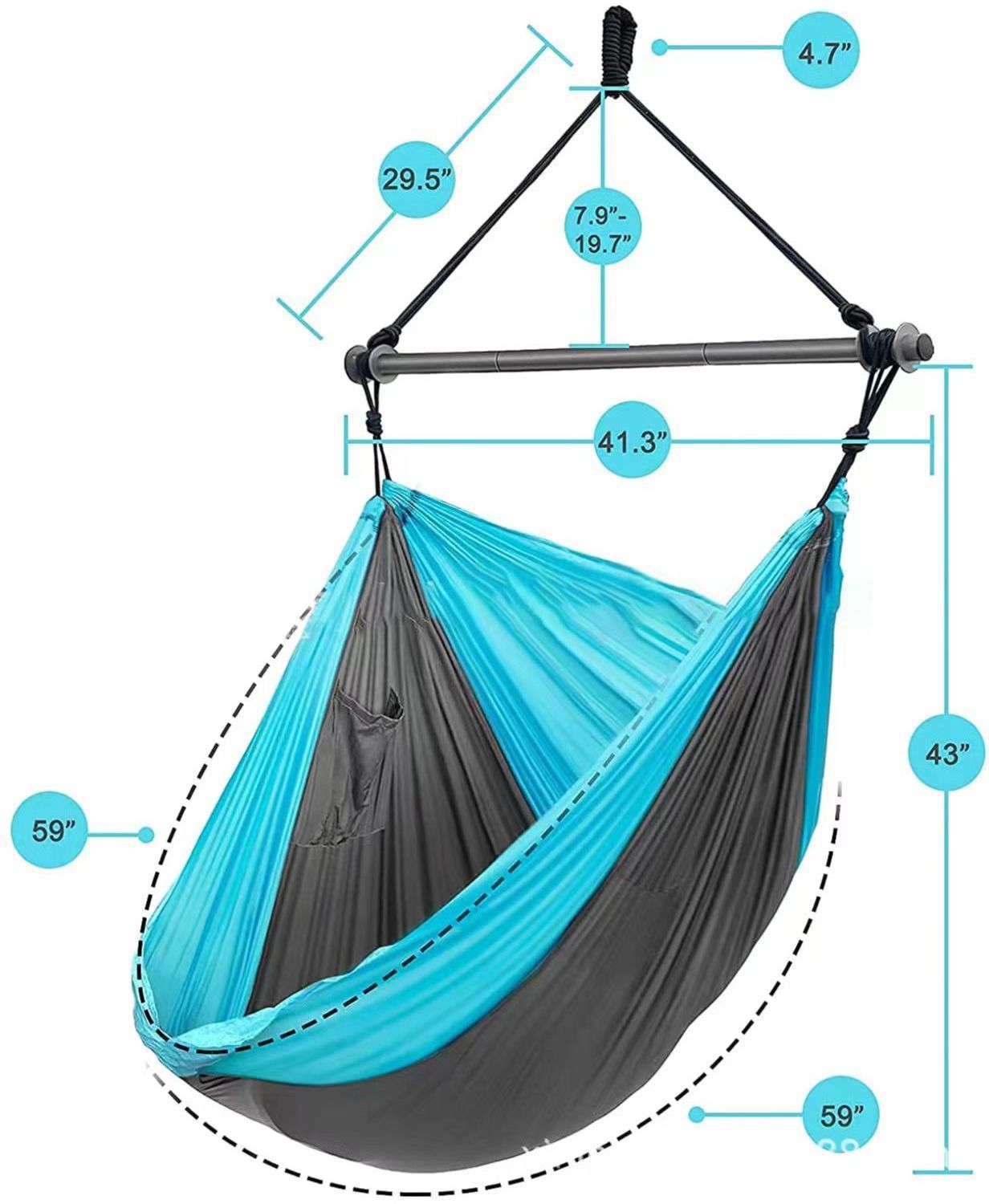 Hot sale Custom Portable outdoor hanging swing wave hammocks nylon chair with Adjustable stand for Camping