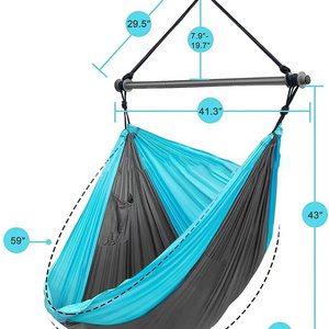 Hot sale Custom Portable outdoor hanging swing wave hammocks nylon chair with Adjustable stand for Camping