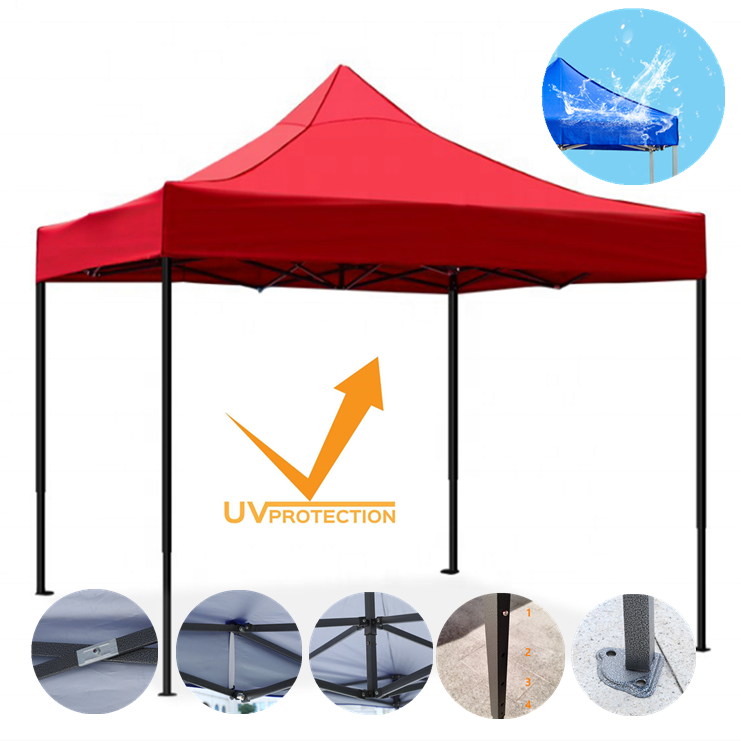 Steel Folding Canopy Tent, Pop Up Gazebo Tent, Trade Show Easy Up Display