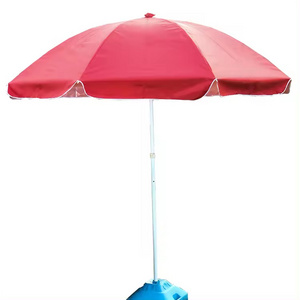 Red Patio Beach Umbrella Rainbow Stripes Outdoor Parasols For Sand Umbrellas For Garden