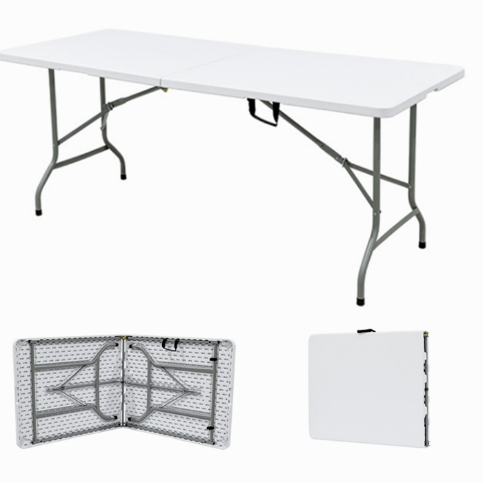 Wholesale white folding table garden 6ft outdoor garden plastic folding tables for event