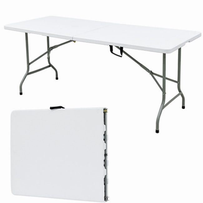 Wholesale white folding table garden 6ft outdoor garden plastic folding tables for event