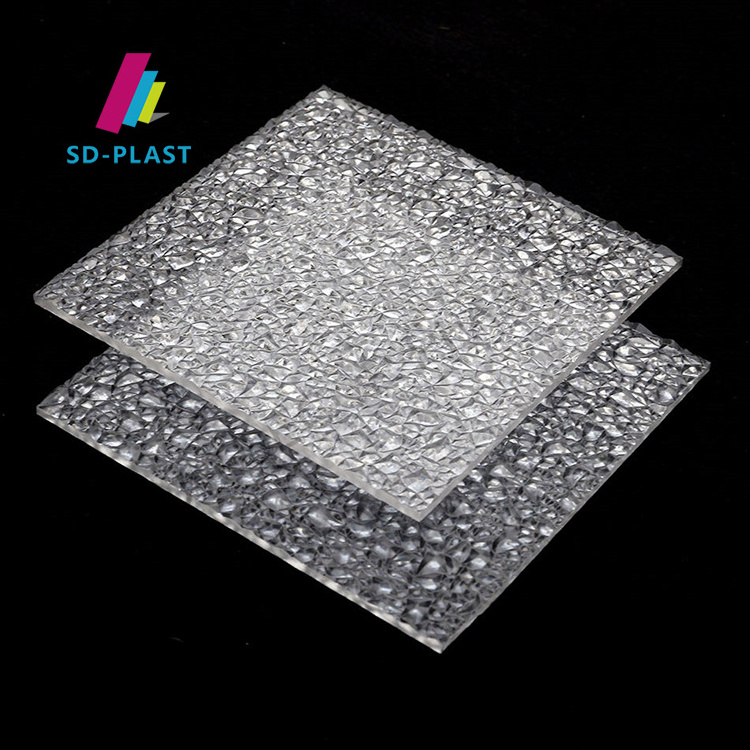 1mm 2mm 3mm 4mm clear and colorful polycarbonate embossed solid plastic sheet pc diamond roof panel