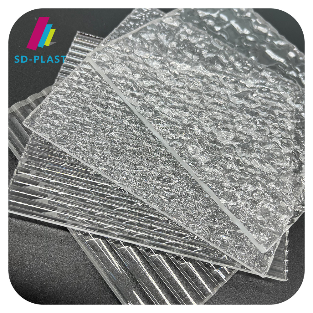 SUN-DECOR embossed ribbed acrylic sheet 1mm 1.5mm 2mm 2.5mm acrylic glass sheet for decorative