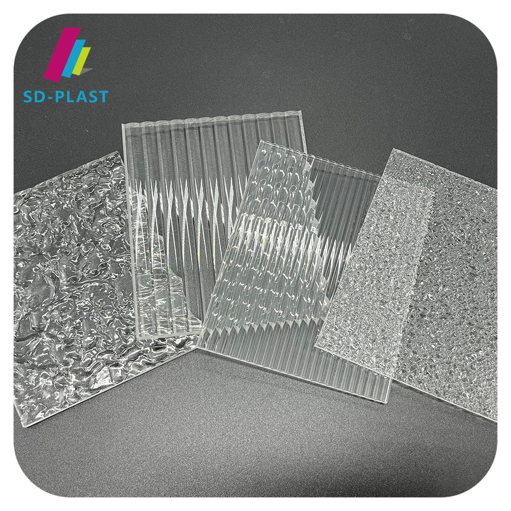 SUN-DECOR embossed ribbed acrylic sheet 1mm 1.5mm 2mm 2.5mm acrylic glass sheet for decorative