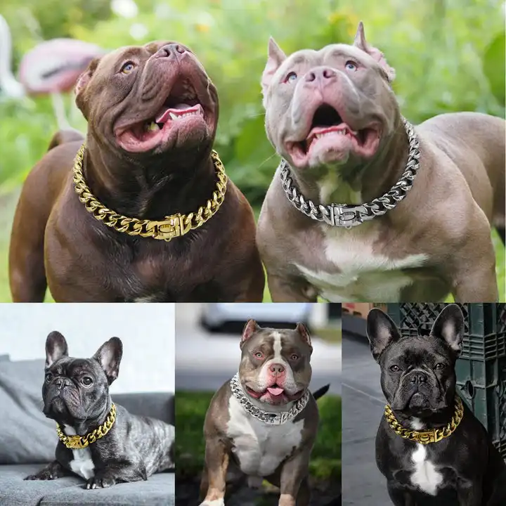 PNB Pet Gold Chain For Dogs Stainless Steel Dog Choke Chain pet collars & leashes Thick Pitbull Dog Chain Supplier