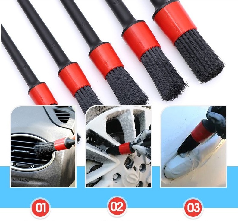 Custom made Car Care Cleaning Car Detailing Brush Auto Wheel Clean Brush Set Car Washing Tool kit