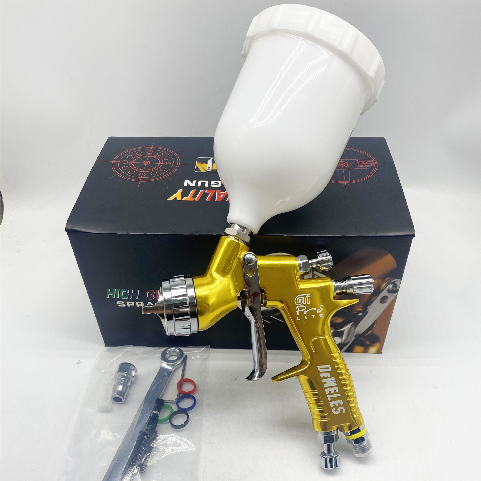 Airless Paint Sprayer Hose 600cc Cup Air Compressor Spray Gun For Car