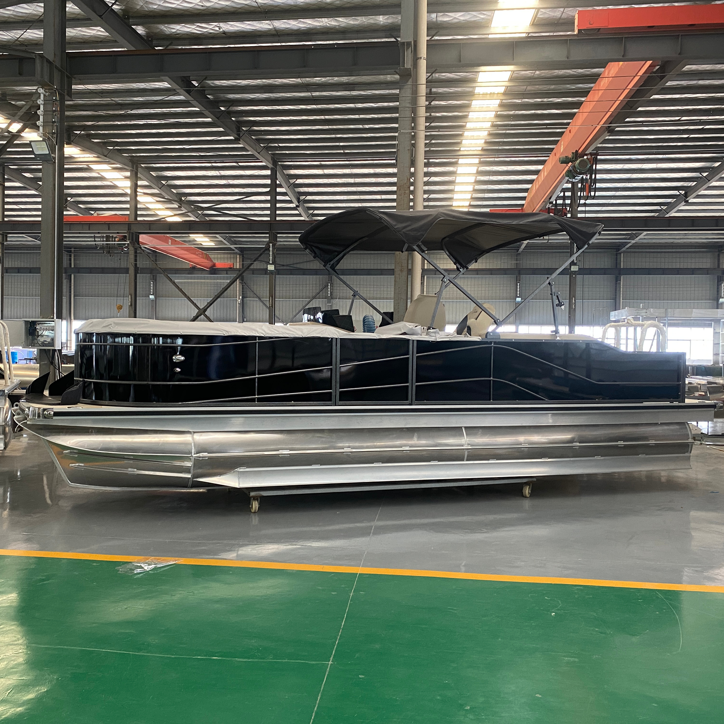 25ft 7.5m CE certified USA standard luxury speed sport water skiing pontoon boat with outboard motors for sale