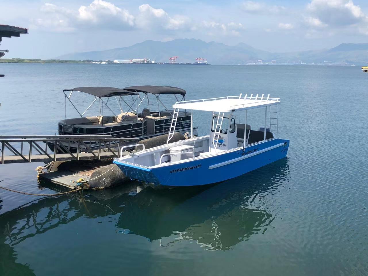 3000kgs 3tons 7.9m 26ft hardtop shadow v hull small barge aluminum landing craft diving boat for sale