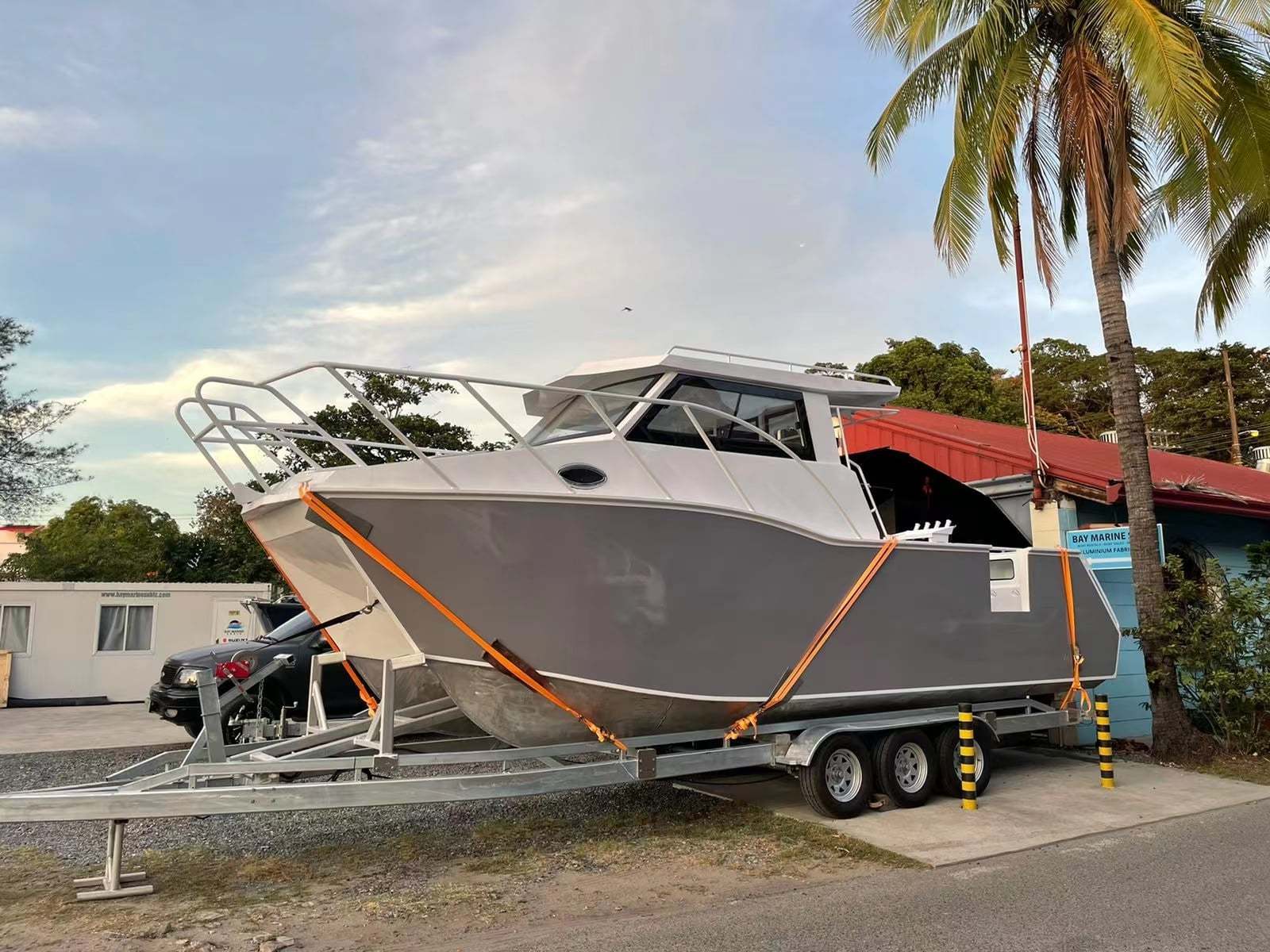 Welded Salt Water Catamaran Fishing Boat for Sale Offshore Twin Hull Alloy 8.8m 29ft Aluminum Checker Plate/eva Teak Floor