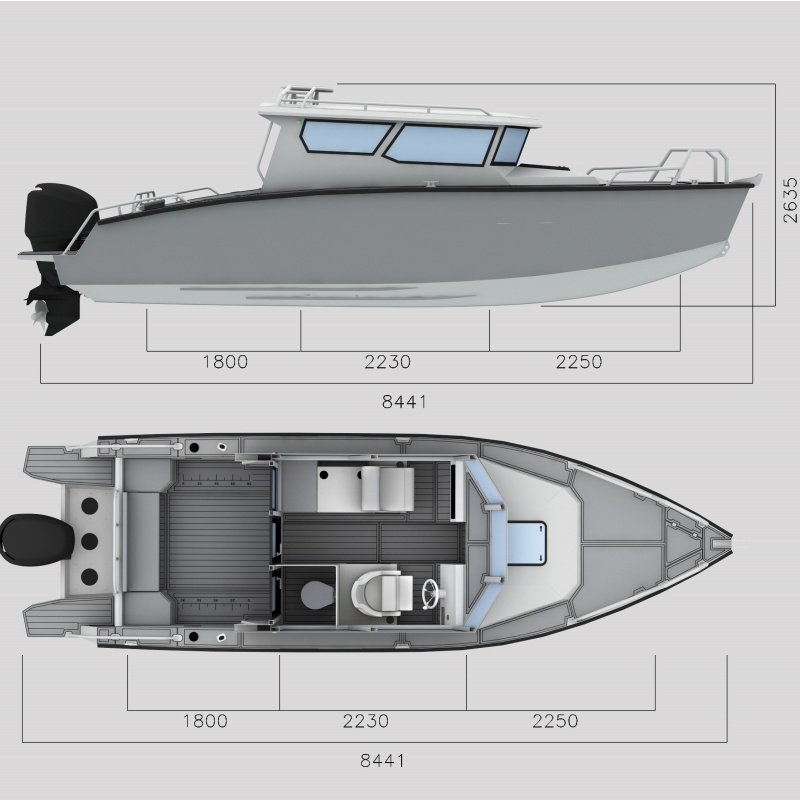 8m Blade Craft Multifunctional Pilot Patrol Ambulance Boat All Welded Aluminum Fishing Boat