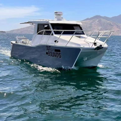 Welded Salt Water Catamaran Fishing Boat for Sale Offshore Twin Hull Alloy 8.8m 29ft Aluminum Checker Plate/eva Teak Floor