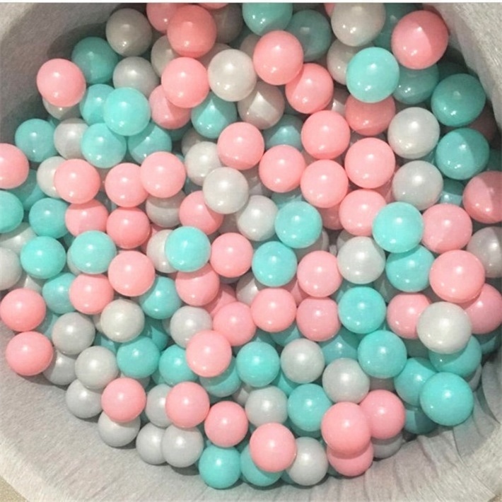 Hot sale plastic ball pit balls 5.5cm 7cm 8cm macaron pink color marine ball