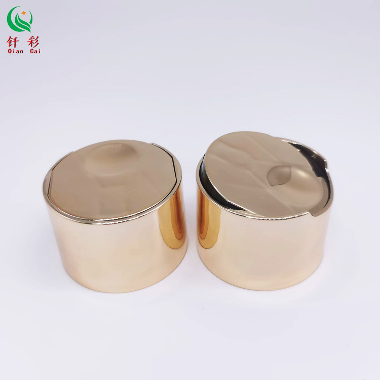 Hot sale 24/410 PP gold silver screw disc top cap aluminum disc-top cap for cosmetic bottle