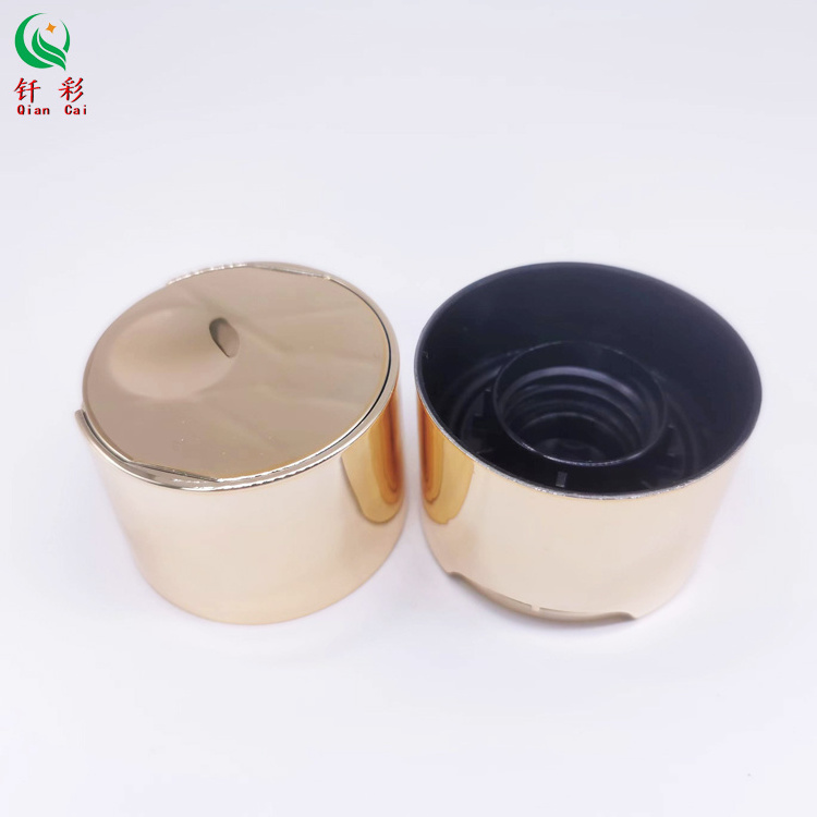 Hot sale 24/410 PP gold silver screw disc top cap aluminum disc-top cap for cosmetic bottle