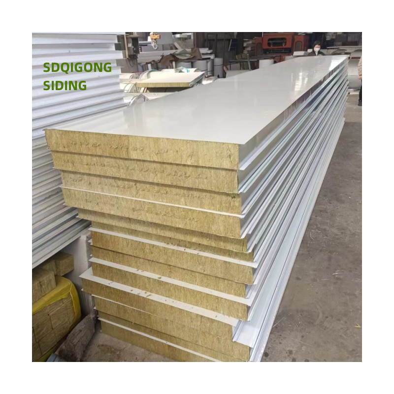 Fireproof heat preservation sound insulation rock wool sandwich panel exterior wall siding rock wool board panels