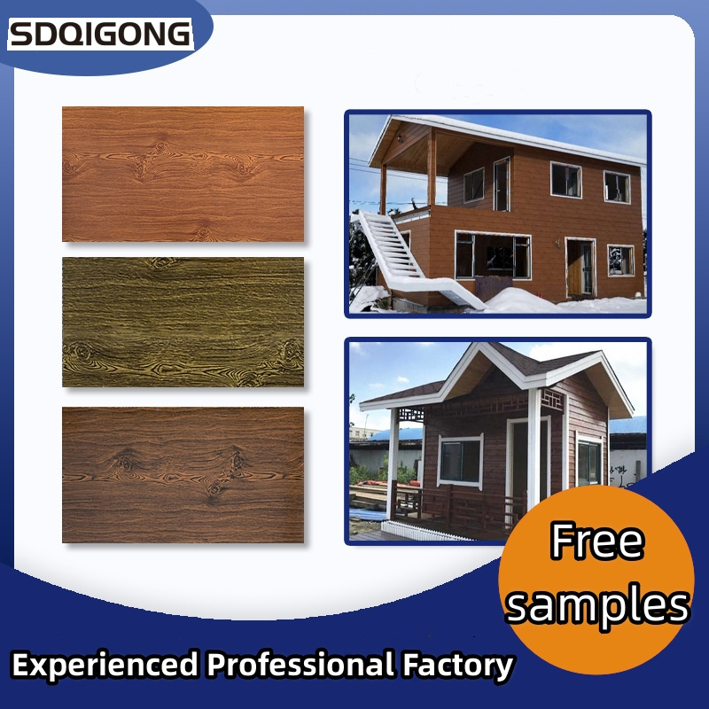 Factory direct sales PU faux wood wall panels fireproof polyurethane foam sandwich panels metal warehouses exterior wall panels