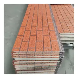 Decorative PU faux brick wall cladding fireproof polyurethane foam sandwich panels insulated metal seamless sandwich panels