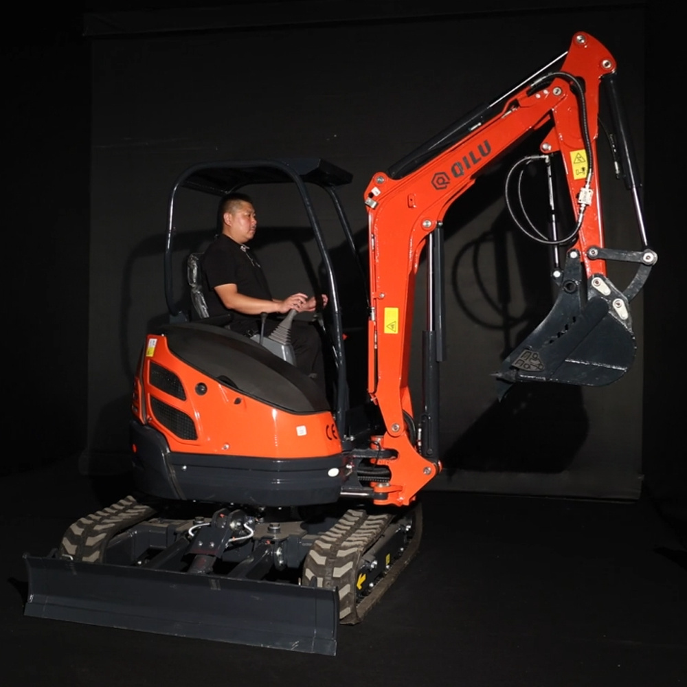 QILU 2.5 Tonne Pro Series Mini Excavator Zero Swing Design with Side Swing Boom and Toothed Bucket