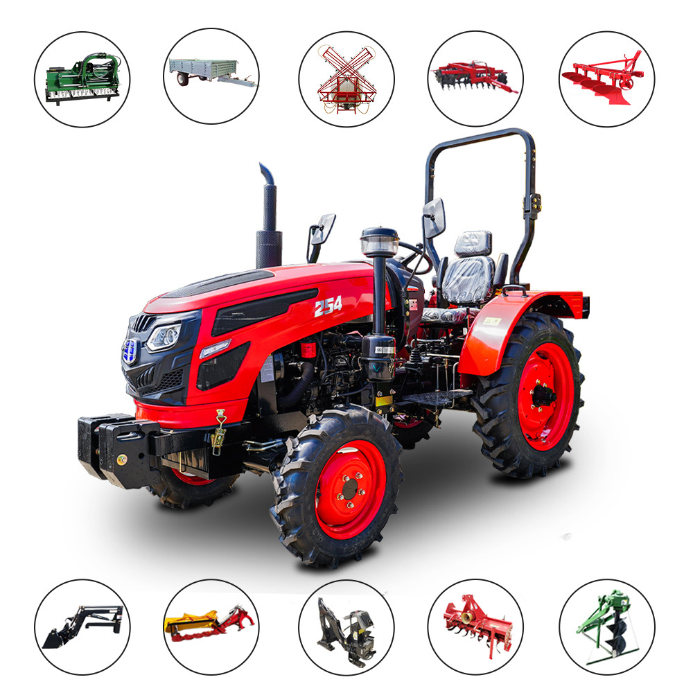 QILU Brand New Tractor 4 Wheels Drive Diesel Engine 25 Horsepower with  PTO Three Point Suspension