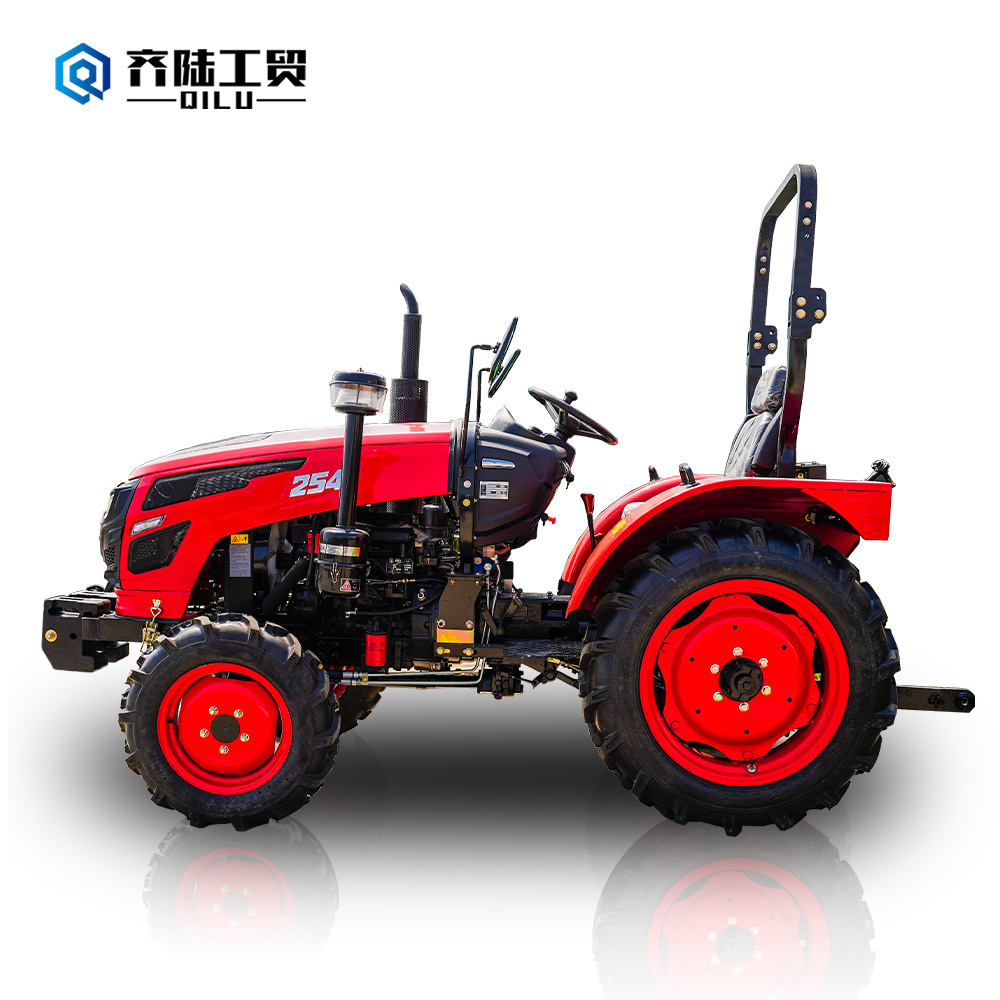 QILU Brand New Tractor 4 Wheels Drive Diesel Engine 25 Horsepower with  PTO Three Point Suspension