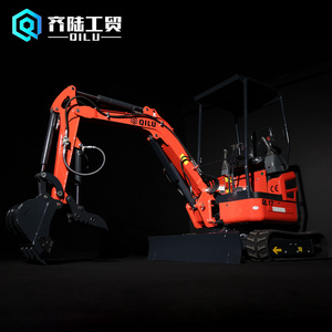 QILU cab 1.7 ton soil digger machine ground digger for mountain multi purpose excavadora for garden bagger