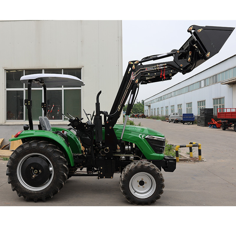 QILU Hot sale Mini Farm Trator with Front End Loader and Backhoe Excavator Compact Mini 4x4 Tractors Garden Traktor